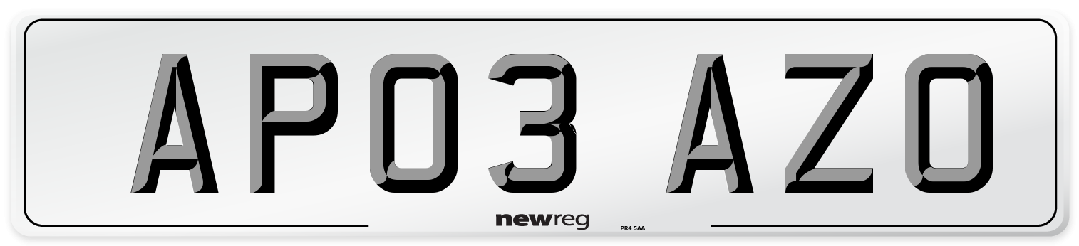 AP03 AZO Number Plate from New Reg